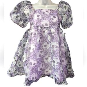 Disney Nightmare Before Christmas Puff Sleeve Mini Dress Girls 14